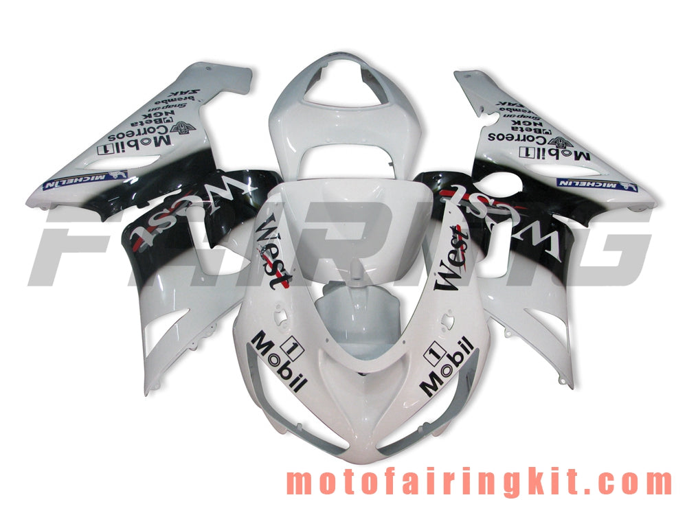 Kits de carenado aptos para ZX6R ZX-6R 636 2005 2006 ZX6R 636 05 06 Molde de inyección de plástico ABS Carrocería completa para motocicleta Marco de carrocería de posventa (blanco y negro) B012