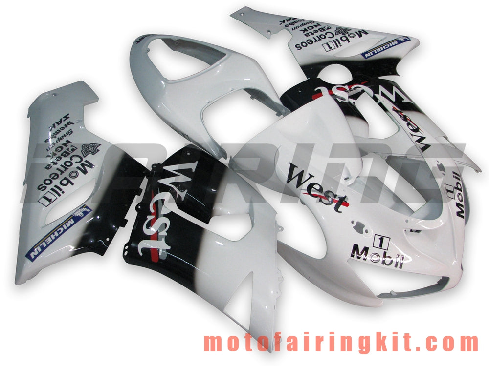 Kits de carenado aptos para ZX6R ZX-6R 636 2005 2006 ZX6R 636 05 06 Molde de inyección de plástico ABS Carrocería completa para motocicleta Marco de carrocería de posventa (blanco y negro) B012