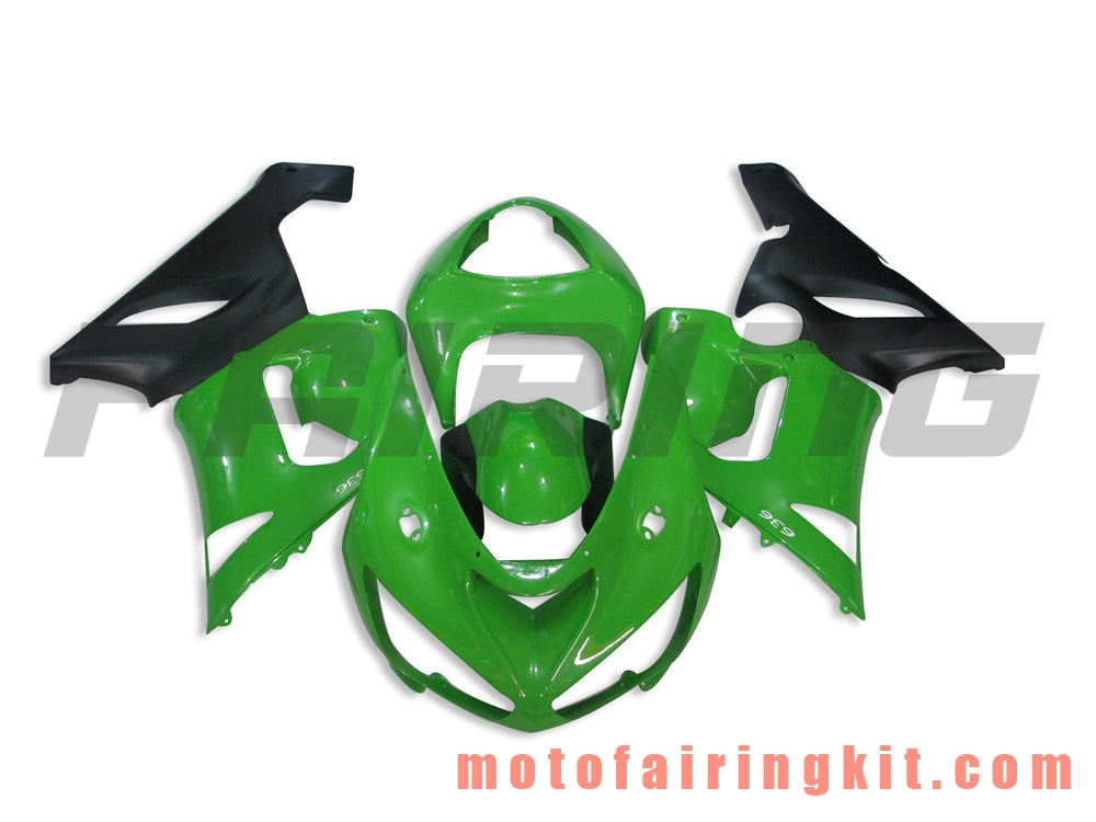 Fairing Kits Fit for ZX6R ZX-6R 636 2005 2006 ZX6R 636 05 06 Plastic ABS Injection Mold Complete Motorcycle Body Aftermarket Bodywork Frame (Green & Black) B016