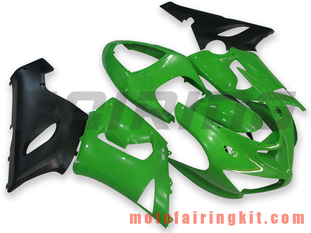 Fairing Kits Fit for ZX6R ZX-6R 636 2005 2006 ZX6R 636 05 06 Plastic ABS Injection Mold Complete Motorcycle Body Aftermarket Bodywork Frame (Green & Black) B016