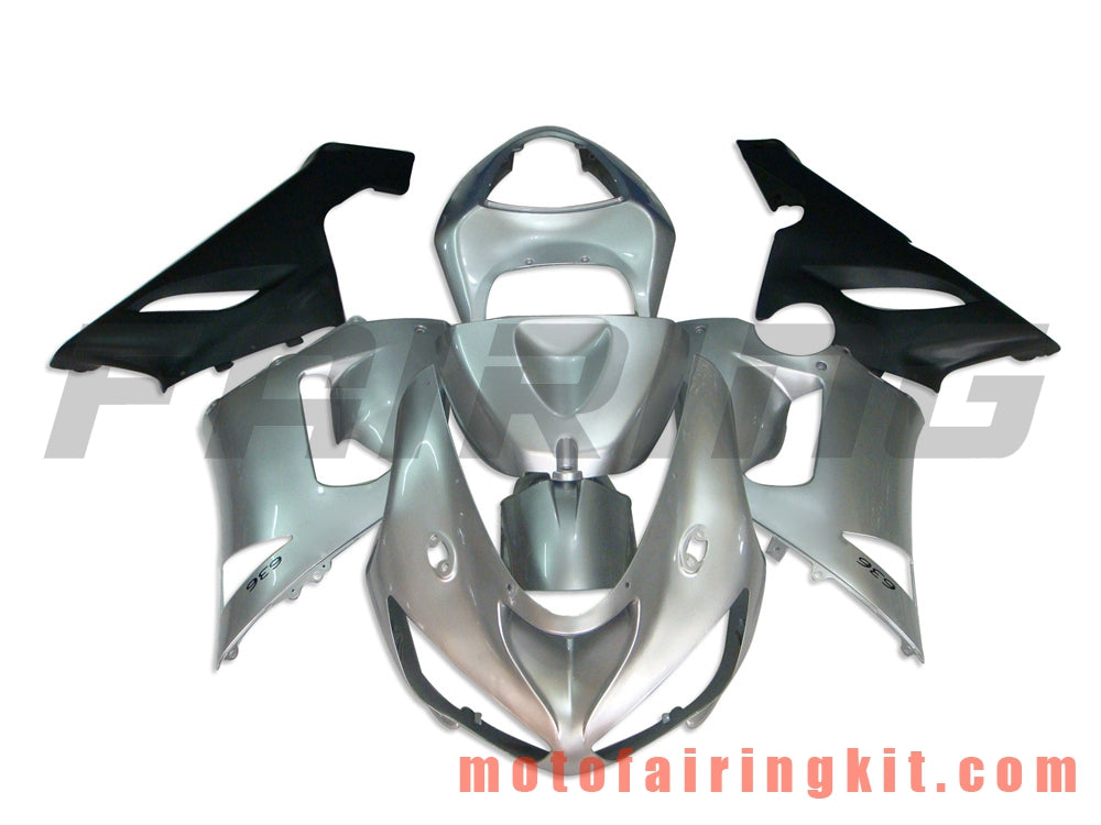 Kits de carenado aptos para ZX6R ZX-6R 636 2005 2006 ZX6R 636 05 06 Molde de inyección de plástico ABS Carrocería completa para motocicleta Marco de carrocería de posventa (verde y negro) B017