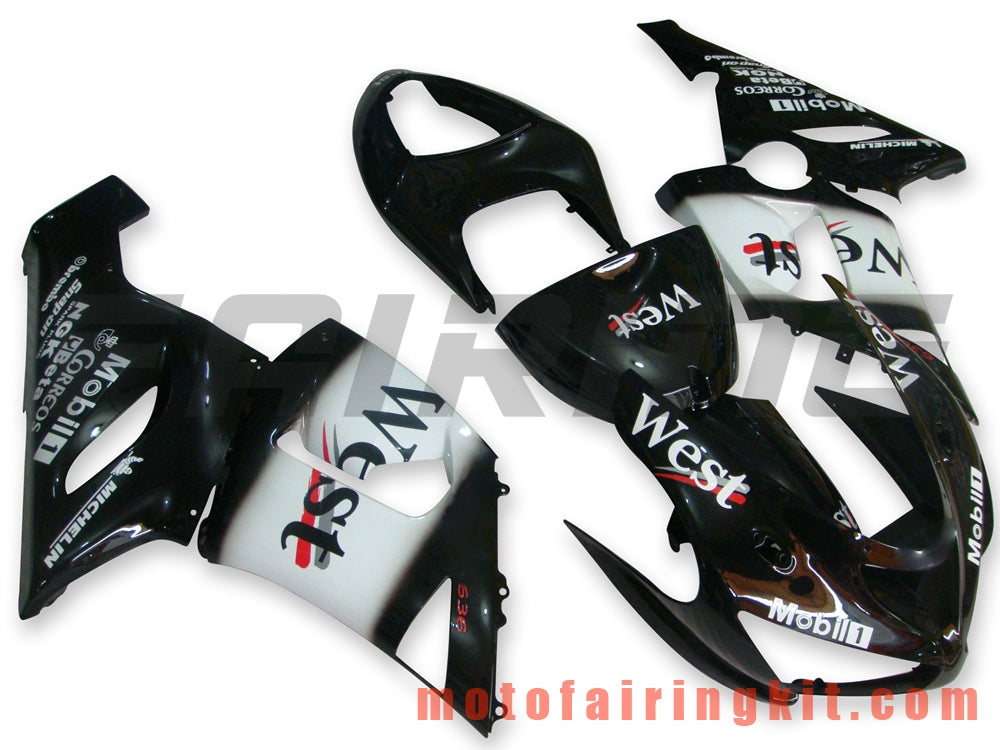 Kits de carenado aptos para ZX6R ZX-6R 636 2005 2006 ZX6R 636 05 06 Molde de inyección de plástico ABS Carrocería completa para motocicleta Marco de carrocería de posventa (blanco y negro) B018