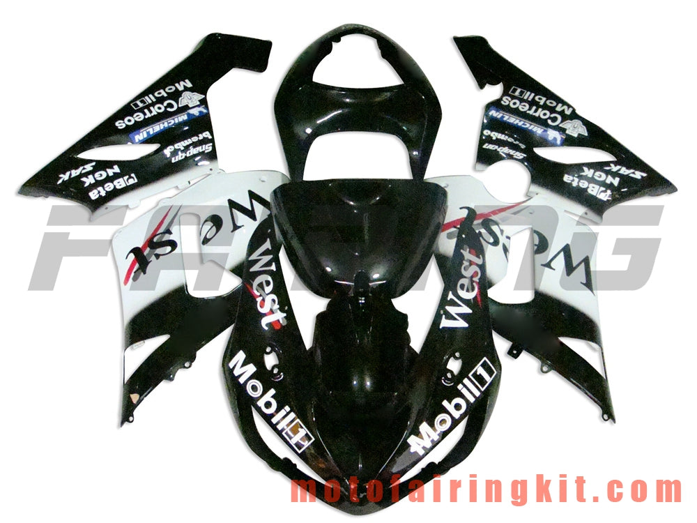 Fairing Kits Fit for ZX6R ZX-6R 636 2005 2006 ZX6R 636 05 06 Plastic ABS Injection Mold Complete Motorcycle Body Aftermarket Bodywork Frame (Black & White) B019