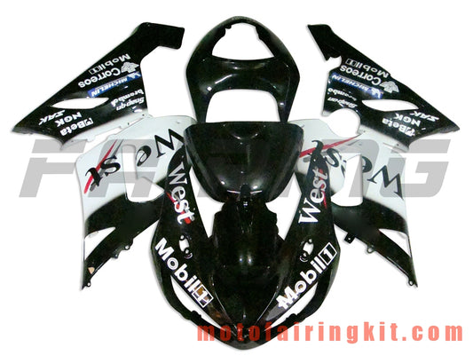 Kits de carenado aptos para ZX6R ZX-6R 636 2005 2006 ZX6R 636 05 06 Molde de inyección de plástico ABS Carrocería completa para motocicleta Marco de carrocería de posventa (blanco y negro) B019