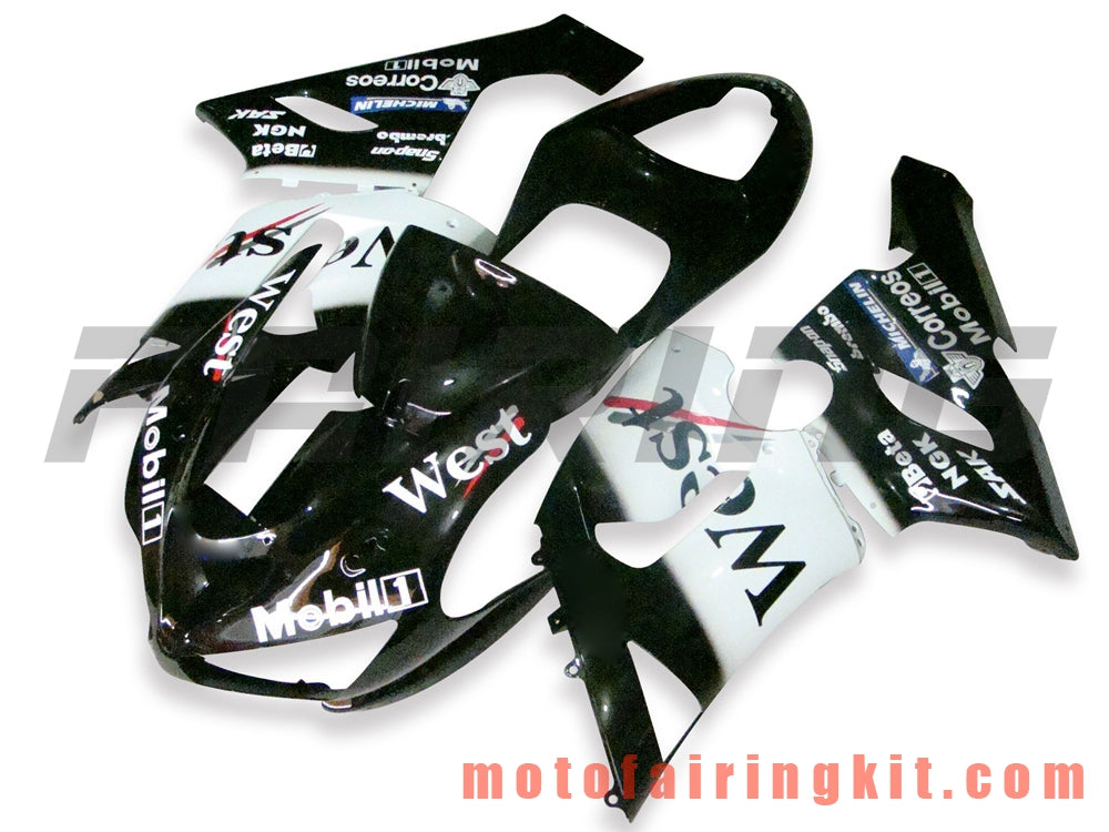 Kits de carenado aptos para ZX6R ZX-6R 636 2005 2006 ZX6R 636 05 06 Molde de inyección de plástico ABS Carrocería completa para motocicleta Marco de carrocería de posventa (blanco y negro) B019