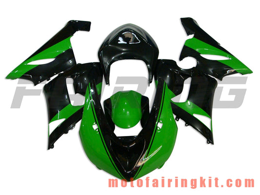 フェアリングキット ZX6R ZX-6R 636 2005 2006 ZX6R 636 05 06 プラスチック ABS 射出成形 完全なオートバイボディ アフターマーケットボディワークフレーム (ブラック &amp; グリーン) B020