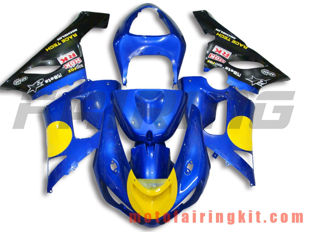 Kits de carenado aptos para ZX6R ZX-6R 636 2005 2006 ZX6R 636 05 06 Molde de inyección de plástico ABS Carrocería completa para motocicleta Marco de carrocería de posventa (azul y negro) B021