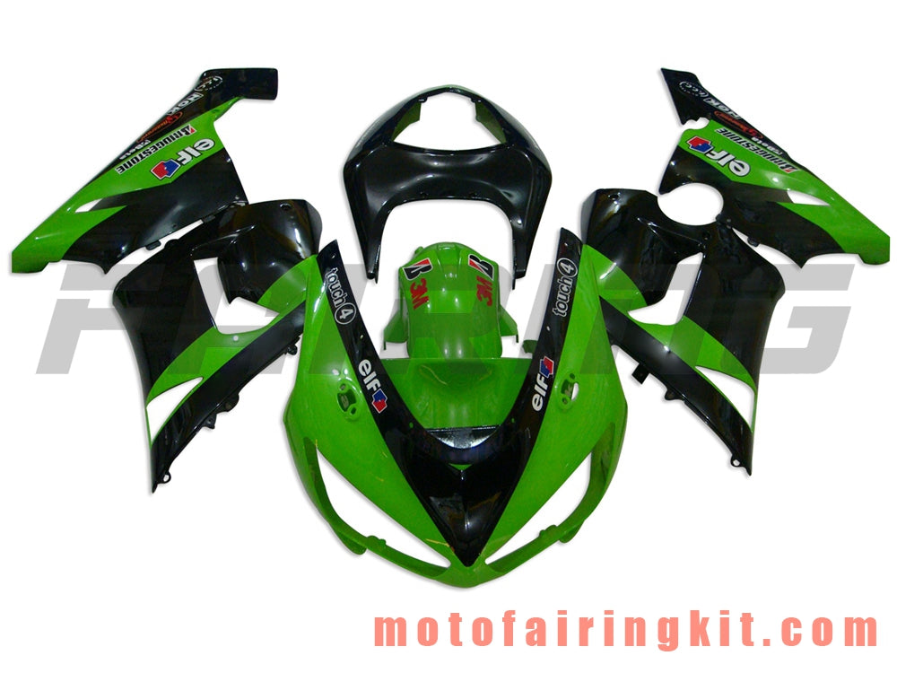 Fairing Kits Fit for ZX6R ZX-6R 636 2005 2006 ZX6R 636 05 06 Plastic ABS Injection Mold Complete Motorcycle Body Aftermarket Bodywork Frame (Green & Black) B022