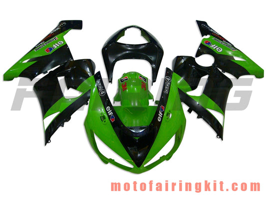 Kits de carenado aptos para ZX6R ZX-6R 636 2005 2006 ZX6R 636 05 06 Molde de inyección de plástico ABS Carrocería completa para motocicleta Marco de carrocería de posventa (verde y negro) B022