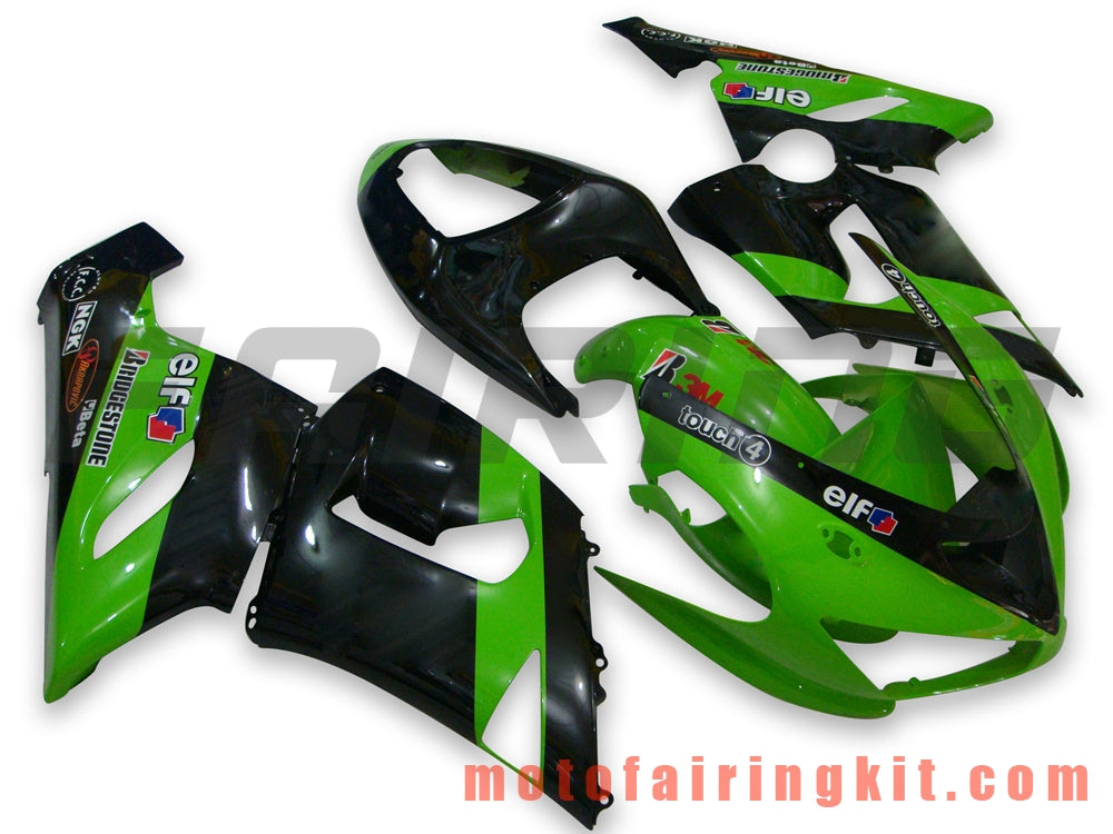 Fairing Kits Fit for ZX6R ZX-6R 636 2005 2006 ZX6R 636 05 06 Plastic ABS Injection Mold Complete Motorcycle Body Aftermarket Bodywork Frame (Green & Black) B022