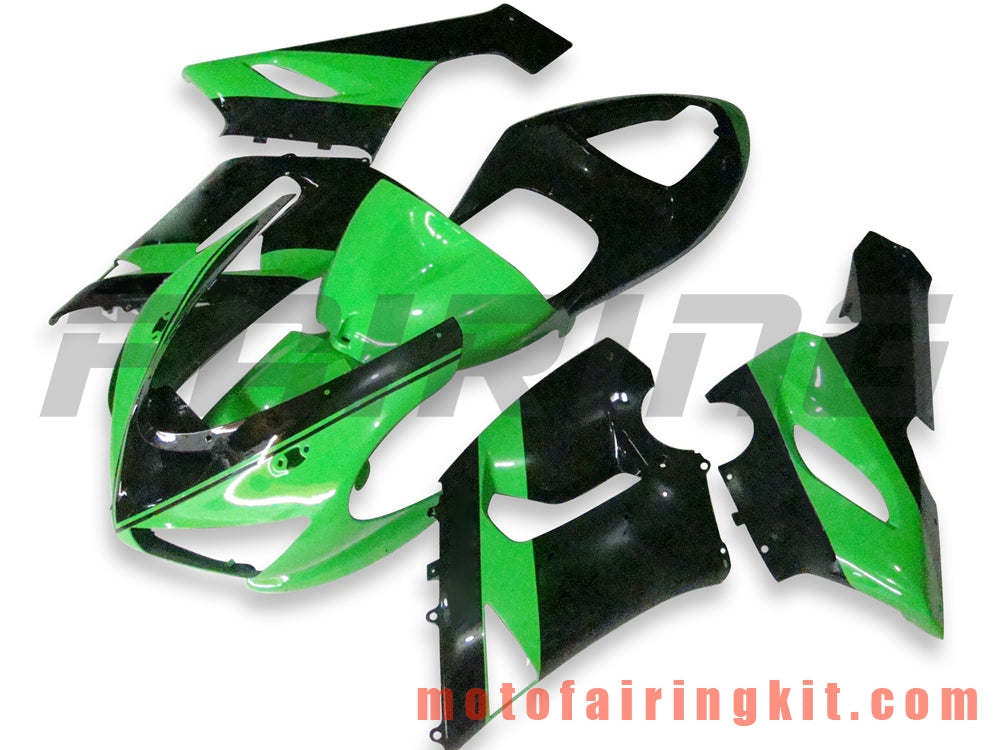 Kits de carenado aptos para ZX6R ZX-6R 636 2005 2006 ZX6R 636 05 06 Molde de inyección de plástico ABS Carrocería completa para motocicleta Marco de carrocería de posventa (verde y negro) B023