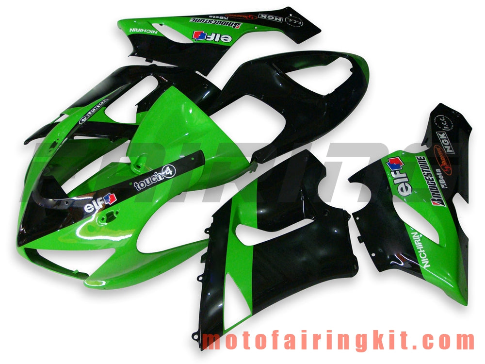 Fairing Kits Fit for ZX6R ZX-6R 636 2005 2006 ZX6R 636 05 06 Plastic ABS Injection Mold Complete Motorcycle Body Aftermarket Bodywork Frame (Green & Black) B024