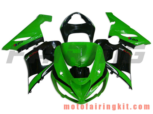 フェアリングキット ZX6R ZX-6R 636 2005 2006 ZX6R 636 05 06 プラスチック ABS 射出成形 完全なオートバイボディ アフターマーケットボディワークフレーム (グリーン &amp; ブラック) B025