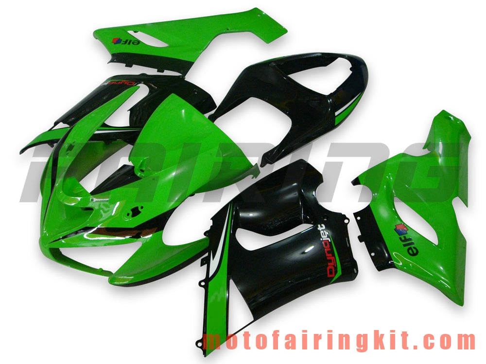 Fairing Kits Fit for ZX6R ZX-6R 636 2005 2006 ZX6R 636 05 06 Plastic ABS Injection Mold Complete Motorcycle Body Aftermarket Bodywork Frame (Green & Black) B025