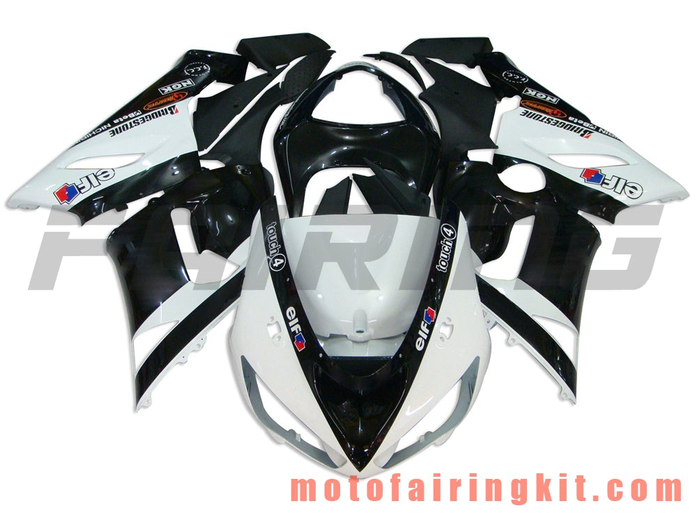 Kits de carenado aptos para ZX6R ZX-6R 636 2005 2006 ZX6R 636 05 06 Molde de inyección de plástico ABS Carrocería completa para motocicleta Carrocería del mercado de accesorios Marco (blanco y negro) B027