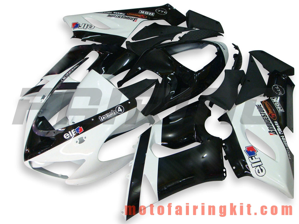 Fairing Kits Fit for ZX6R ZX-6R 636 2005 2006 ZX6R 636 05 06 Plastic ABS Injection Mold Complete Motorcycle Body Aftermarket Bodywork Frame (Black & White) B027