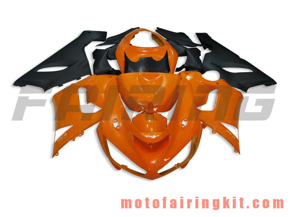 Fairing Kits Fit for ZX6R ZX-6R 636 2005 2006 ZX6R 636 05 06 Plastic ABS Injection Mold Complete Motorcycle Body Aftermarket Bodywork Frame (Orange & Black) B028