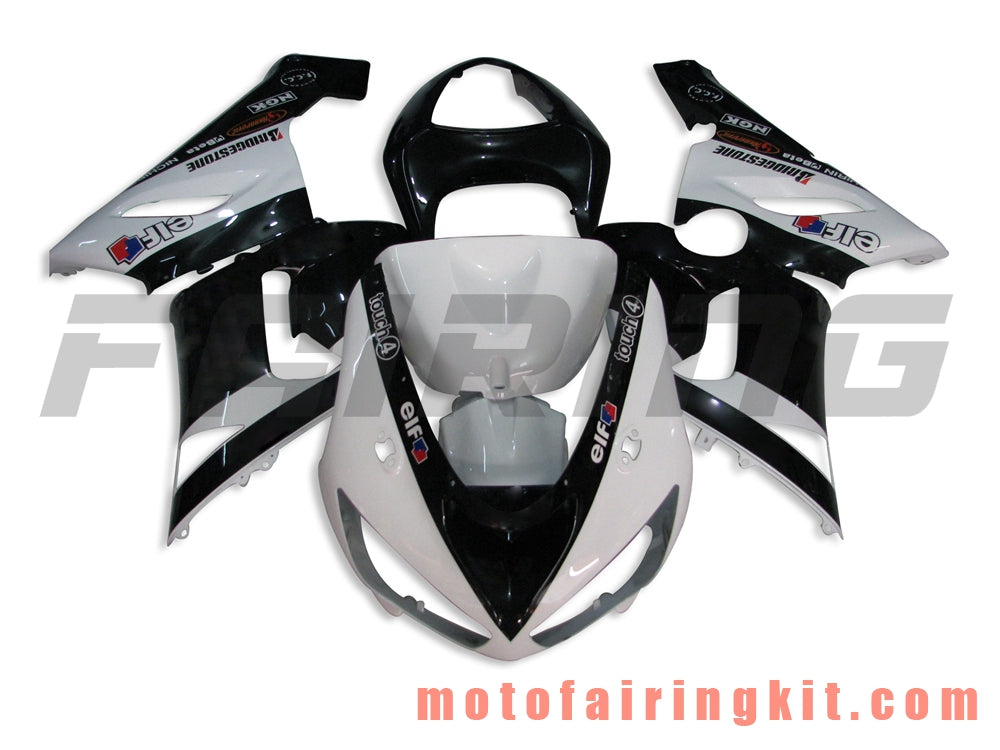 Fairing Kits Fit for ZX6R ZX-6R 636 2005 2006 ZX6R 636 05 06 Plastic ABS Injection Mold Complete Motorcycle Body Aftermarket Bodywork Frame (White & Black) B029