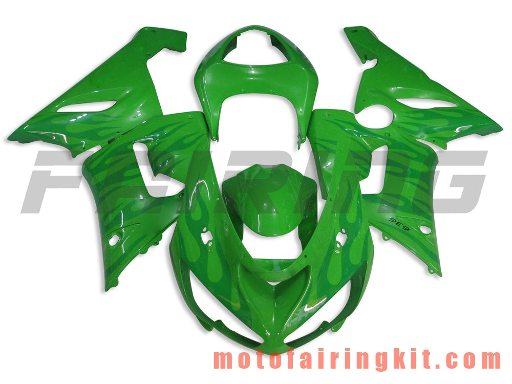 Kits de carenado aptos para ZX6R ZX-6R 636 2005 2006 ZX6R 636 05 06 Molde de inyección de plástico ABS Carrocería completa para motocicleta Carrocería del mercado de accesorios Marco (verde) B030