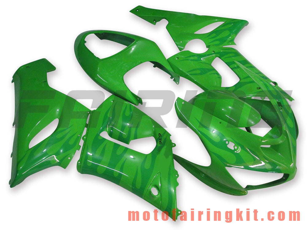 Kits de carenado aptos para ZX6R ZX-6R 636 2005 2006 ZX6R 636 05 06 Molde de inyección de plástico ABS Carrocería completa para motocicleta Carrocería del mercado de accesorios Marco (verde) B030