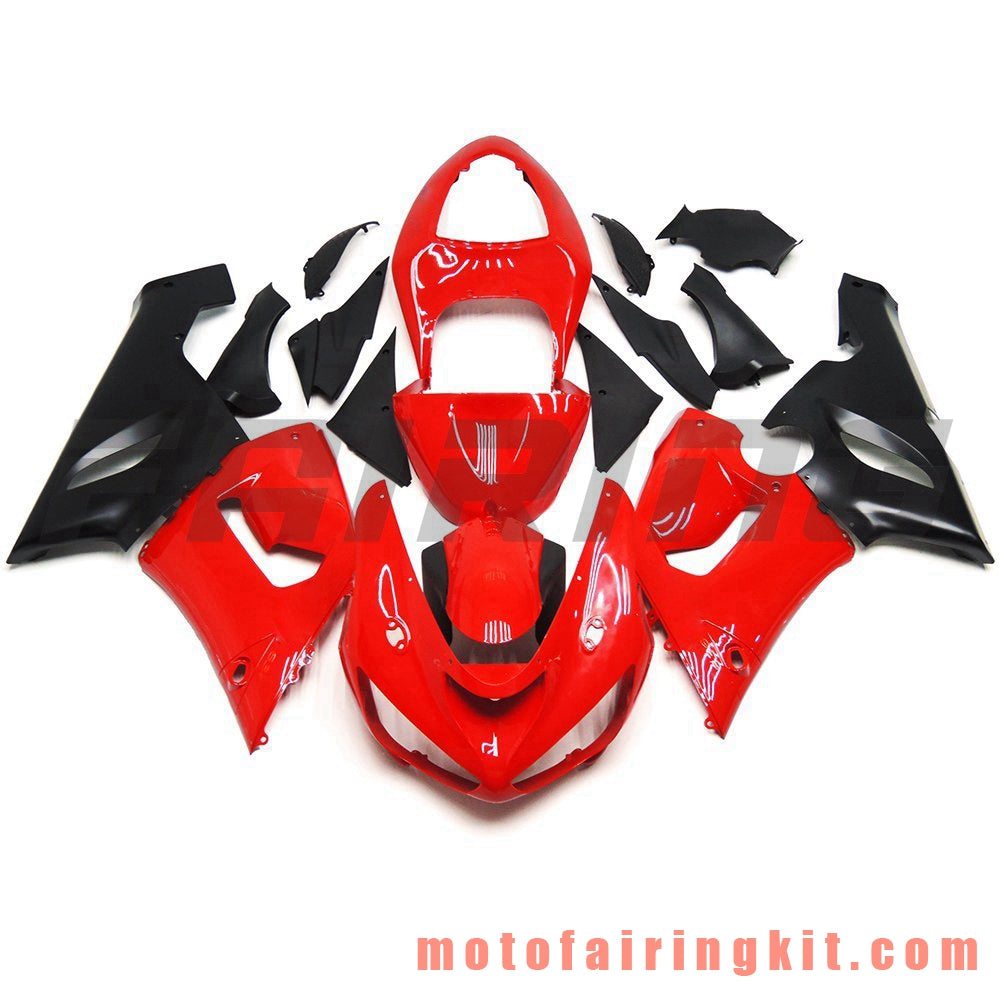 Fairing Kits Fit for ZX6R ZX-6R 636 2005 2006 ZX6R 636 05 06 Plastic ABS Injection Mold Complete Motorcycle Body Aftermarket Bodywork Frame (Red & Black) B033