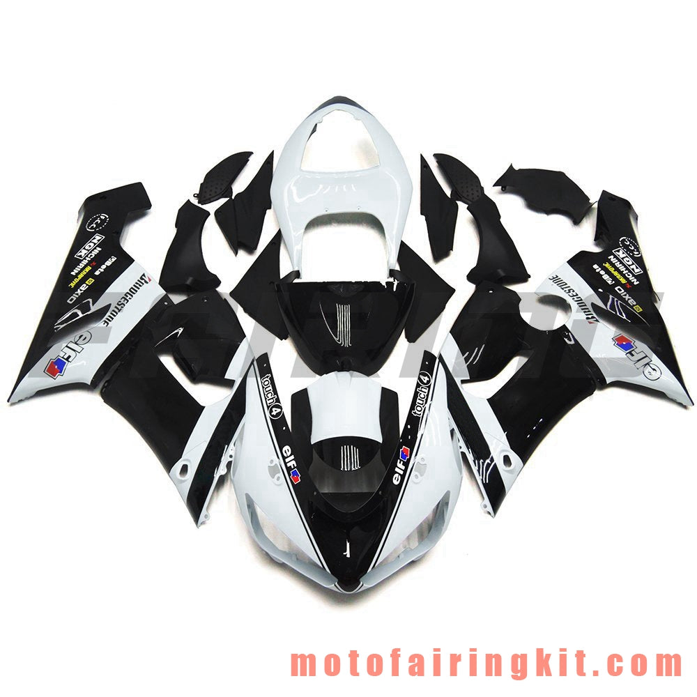 Kits de carenado aptos para ZX6R ZX-6R 636 2005 2006 ZX6R 636 05 06 Molde de inyección de plástico ABS Carrocería completa para motocicleta Marco de carrocería de posventa (blanco y negro) B035