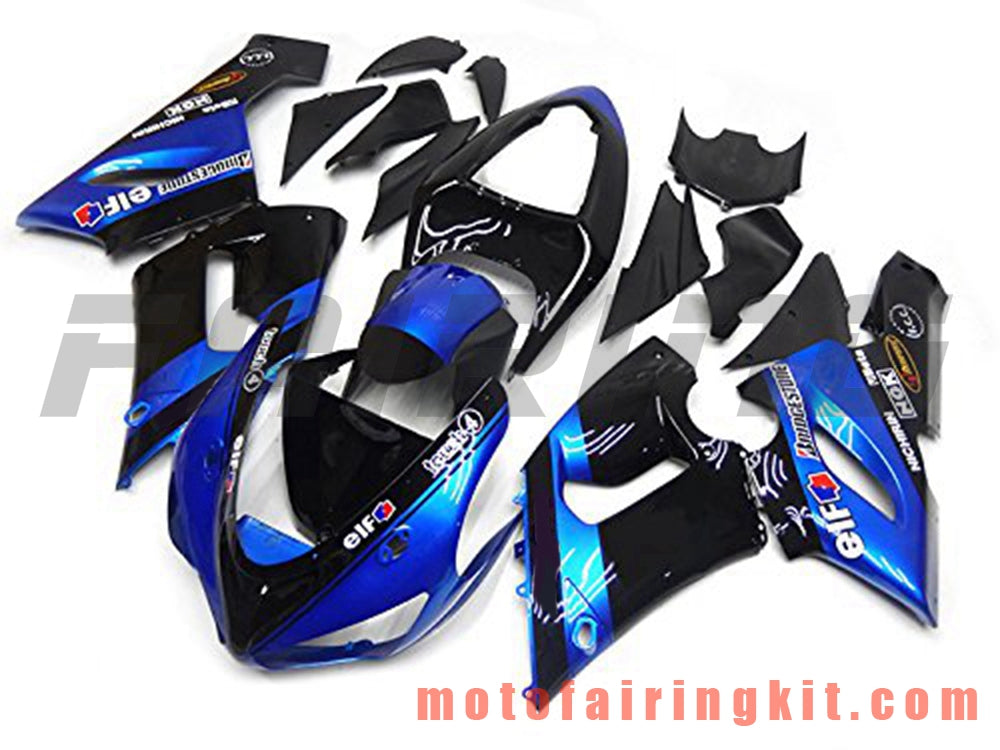 Fairing Kits Fit for ZX6R ZX-6R 636 2005 2006 ZX6R 636 05 06 Plastic ABS Injection Mold Complete Motorcycle Body Aftermarket Bodywork Frame (Blue & Black) B036