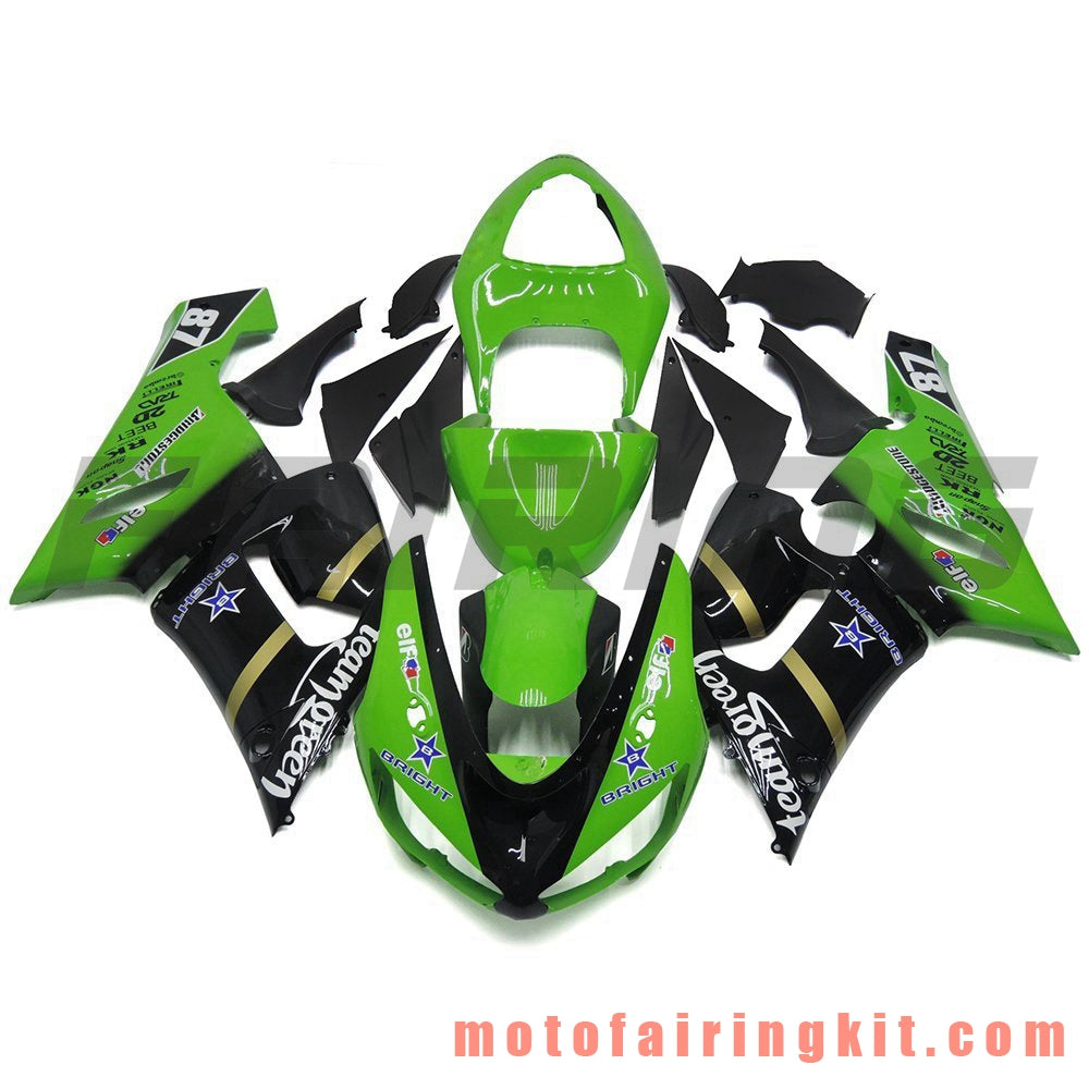 Fairing Kits Fit for ZX6R ZX-6R 636 2005 2006 ZX6R 636 05 06 Plastic ABS Injection Mold Complete Motorcycle Body Aftermarket Bodywork Frame (Green & Black) B037