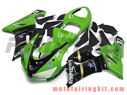 Kits de carenado aptos para ZX6R ZX-6R 636 2005 2006 ZX6R 636 05 06 Molde de inyección de plástico ABS Carrocería completa para motocicleta Marco de carrocería de posventa (verde y negro) B037