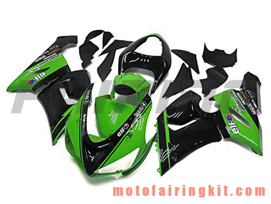 Kits de carenado aptos para ZX6R ZX-6R 636 2005 2006 ZX6R 636 05 06 Molde de inyección de plástico ABS Carrocería completa para motocicleta Marco de carrocería de posventa (verde y negro) B038