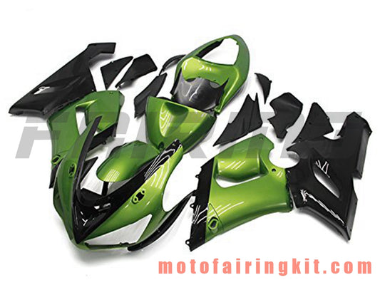 Kits de carenado aptos para ZX6R ZX-6R 636 2005 2006 ZX6R 636 05 06 Molde de inyección de plástico ABS Carrocería completa para motocicleta Marco de carrocería de posventa (verde y negro) B039