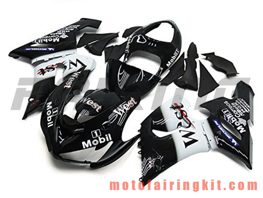 Kits de carenado aptos para ZX6R ZX-6R 636 2005 2006 ZX6R 636 05 06 Molde de inyección de plástico ABS Carrocería completa para motocicleta Marco de carrocería de posventa (blanco y negro) B043