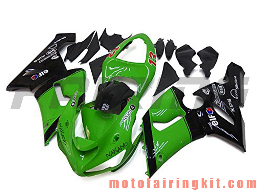 フェアリングキット ZX6R ZX-6R 636 2005 2006 ZX6R 636 05 06 プラスチック ABS 射出成形 完全なオートバイボディ アフターマーケットボディワークフレーム (グリーン &amp; ブラック) B044