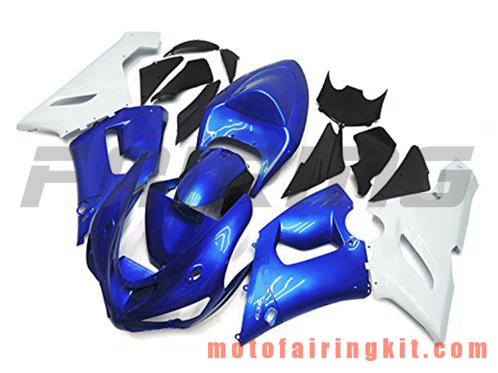 Fairing Kits Fit for ZX6R ZX-6R 636 2005 2006 ZX6R 636 05 06 Plastic ABS Injection Mold Complete Motorcycle Body Aftermarket Bodywork Frame (Blue & White) B045