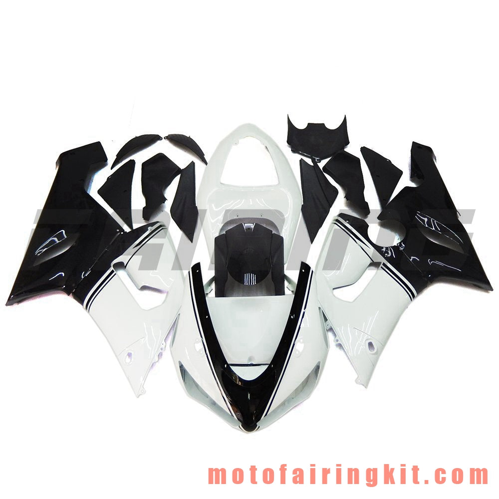 Fairing Kits Fit for ZX6R ZX-6R 636 2005 2006 ZX6R 636 05 06 Plastic ABS Injection Mold Complete Motorcycle Body Aftermarket Bodywork Frame (White & Black) B046