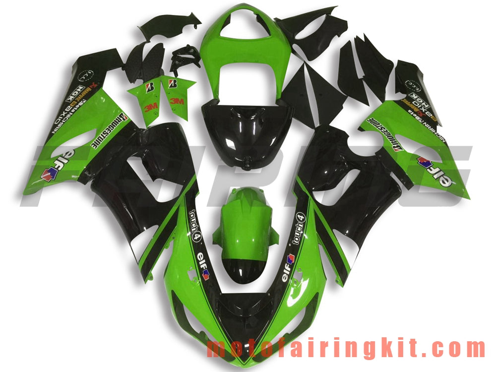 Kits de carenado aptos para ZX6R ZX-6R 636 2005 2006 ZX6R 636 05 06 Molde de inyección de plástico ABS Carrocería completa para motocicleta Carrocería del mercado de accesorios Marco (verde y negro) B053