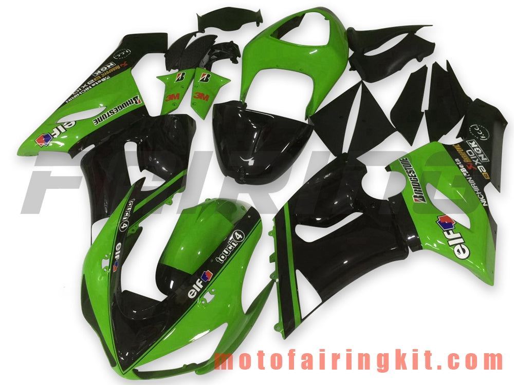 Fairing Kits Fit for ZX6R ZX-6R 636 2005 2006 ZX6R 636 05 06 Plastic ABS Injection Mold Complete Motorcycle Body Aftermarket Bodywork Frame (Green & Black) B053