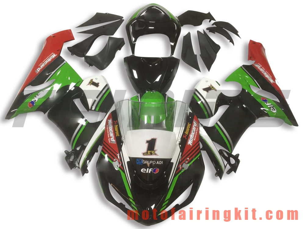 Fairing Kits Fit for ZX6R ZX-6R 636 2005 2006 ZX6R 636 05 06 Plastic ABS Injection Mold Complete Motorcycle Body Aftermarket Bodywork Frame (Green & Black) B056