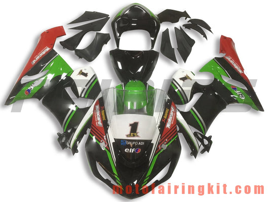 フェアリングキット ZX6R ZX-6R 636 2005 2006 ZX6R 636 05 06 プラスチック ABS 射出成型 完全なオートバイボディ アフターマーケットボディワークフレーム (グリーン &amp; ブラック) B056