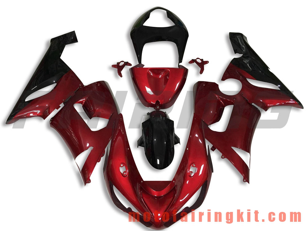 Kits de carenado aptos para ZX6R ZX-6R 636 2005 2006 ZX6R 636 05 06 Molde de inyección de plástico ABS Carrocería completa para motocicleta Marco de carrocería de posventa (rojo y negro) B057