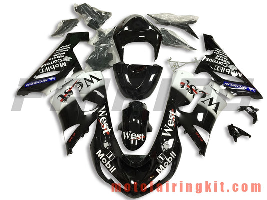 Fairing Kits Fit for ZX6R ZX-6R 636 2005 2006 ZX6R 636 05 06 Plastic ABS Injection Mold Complete Motorcycle Body Aftermarket Bodywork Frame (Black & White) B058