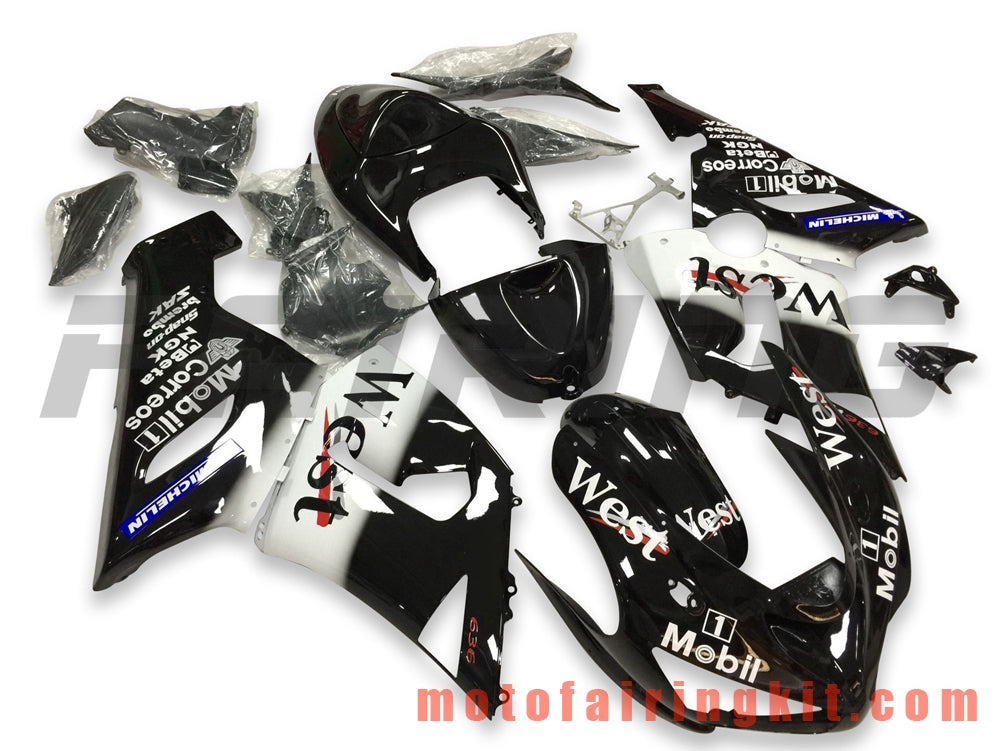 Fairing Kits Fit for ZX6R ZX-6R 636 2005 2006 ZX6R 636 05 06 Plastic ABS Injection Mold Complete Motorcycle Body Aftermarket Bodywork Frame (Black & White) B058