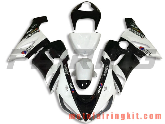 フェアリングキット ZX6R ZX-6R 636 2005 2006 ZX6R 636 05 06 プラスチック ABS 射出成形 完全なオートバイボディ アフターマーケットボディワークフレーム (ブラック &amp; ホワイト) B062