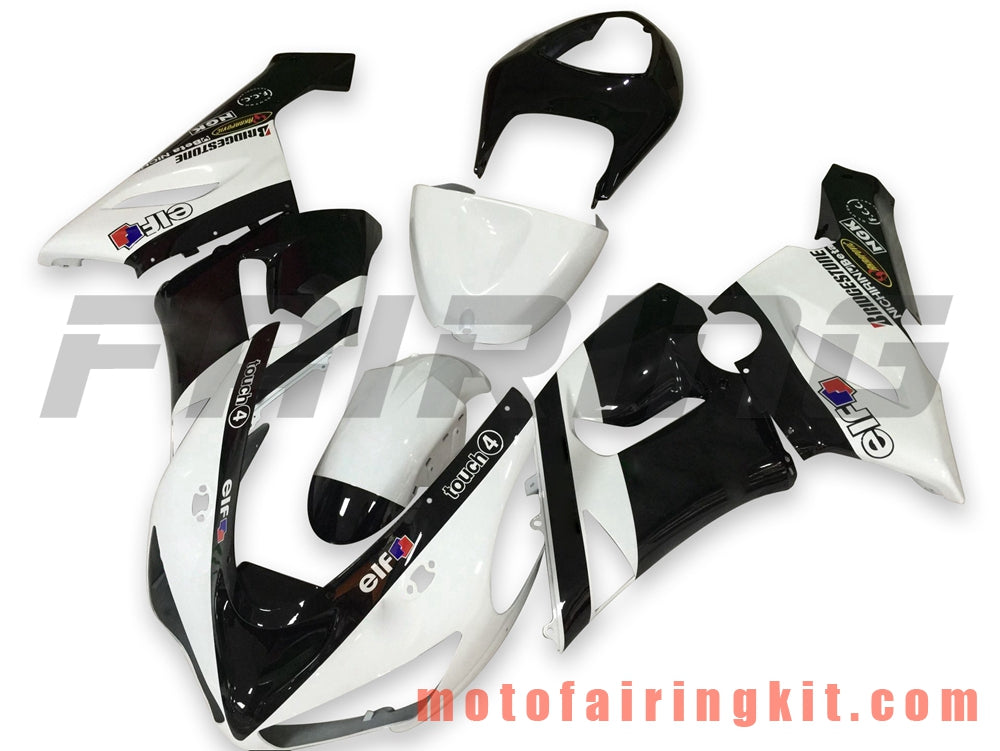 Kits de carenado aptos para ZX6R ZX-6R 636 2005 2006 ZX6R 636 05 06 Molde de inyección de plástico ABS Carrocería completa para motocicleta Marco de carrocería de posventa (blanco y negro) B062