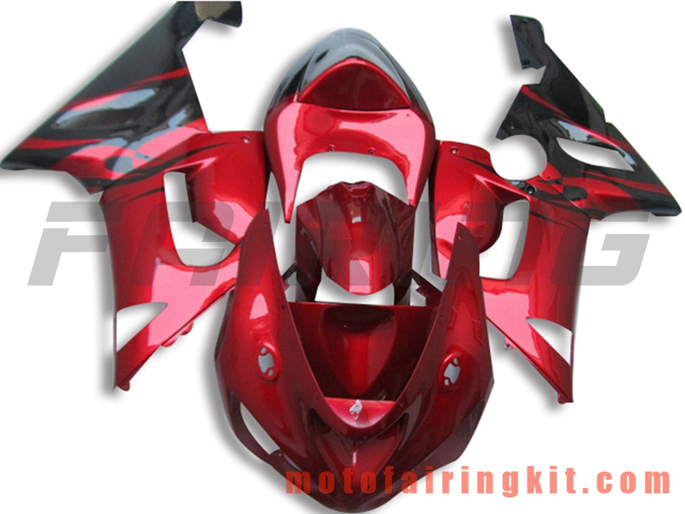 Fairing Kits Fit for ZX6R ZX-6R 636 2005 2006 ZX6R 636 05 06 Plastic ABS Injection Mold Complete Motorcycle Body Aftermarket Bodywork Frame (Red & Black) B063