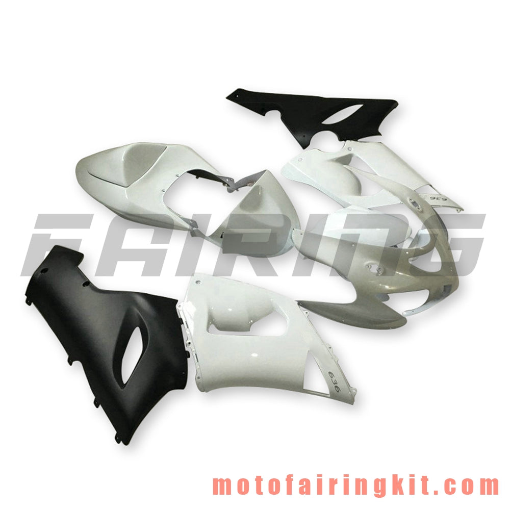 Fairing Kits Fit for ZX6R ZX-6R 636 2005 2006 ZX6R 636 05 06 Plastic ABS Injection Mold Complete Motorcycle Body Aftermarket Bodywork Frame (White & Black) B068