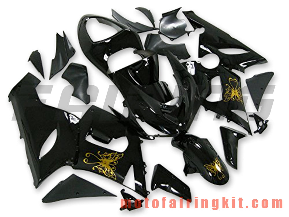 Kits de carenado aptos para ZX6R ZX-6R 636 2005 2006 ZX6R 636 05 06 Molde de inyección de plástico ABS Carrocería completa para motocicleta Marco de carrocería de posventa (negro y dorado) B072