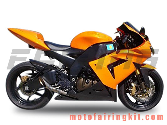 フェアリングキット ZX6R ZX-6R 636 2005 2006 ZX6R 636 05 06 プラスチック ABS 射出成形 完全なオートバイボディ アフターマーケットボディワークフレーム (オレンジ &amp; ブラック) B083