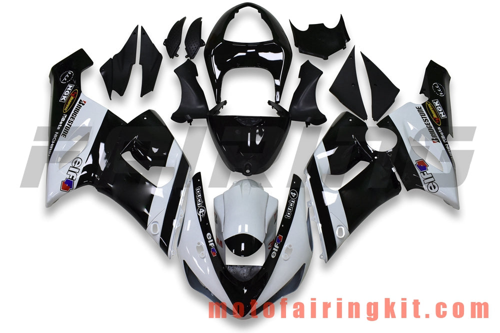 Kits de carenado aptos para ZX6R ZX-6R 636 2005 2006 ZX6R 636 05 06 Molde de inyección de plástico ABS Carrocería completa para motocicleta Marco de carrocería de posventa (negro y verde) B087