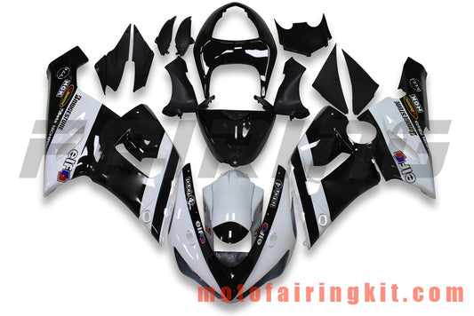 フェアリングキット ZX6R ZX-6R 636 2005 2006 ZX6R 636 05 06 プラスチック ABS 射出成形 完全なオートバイボディ アフターマーケットボディワークフレーム (ブラック &amp; グリーン) B087